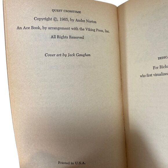 Quest Crosstime by Andre Norton Ace 1964 Vintage Sci-Fi PB - Picture 3 of 7